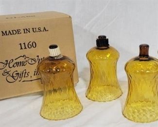 885 - Amber Glass Votive Candle Holders 4pc by Home Interiors
