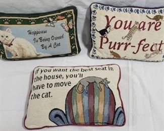 897 - 3 Cat Pillows largest one is 12" x 8"
