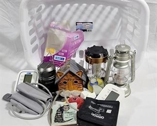 903 - Lot of Assorted Items to include laundry basket
