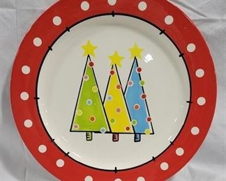 945 - Large Round Holiday Cermic Tray by Swoozie's 15" Round
