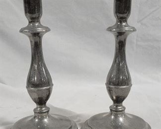 949 - RWP Wilton Pewter Candlestick Holders 9" tall
