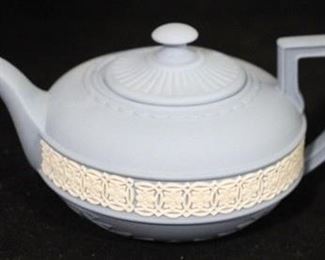 1197 - Wedgwood blue Jasperware mini teapot 2 3/4 x 5 1/2
