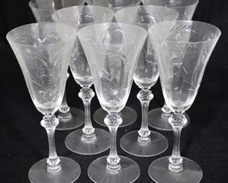 1200 - 8 Vintage Tiffin cut Tif 3 water goblets
