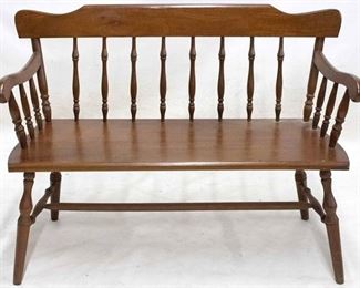 2012 - Vintage spindle back wooden bench 34 x 46 1/2 x 17 1/2
