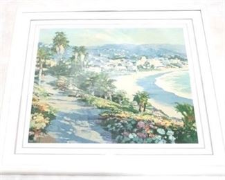 2037 - Laguna Beach by Howard Behrens, 1989 in white lacquer frame 37 1/2 x 42 1/2
