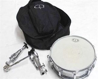 2052 - GP Percussion 14 1/2" snare drum Soft cloth case & music stand
