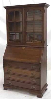 2069 - Hampshire House Colonial bookcase top secretary with key 71 x 34 1/52 x 16
