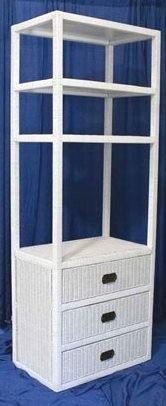 2091 - Tall wicker cabinet with drawers 80x30x18
