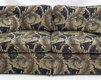 2190 - Lovely custom upholstered sofa, skirted base 31 x 80 x 39
