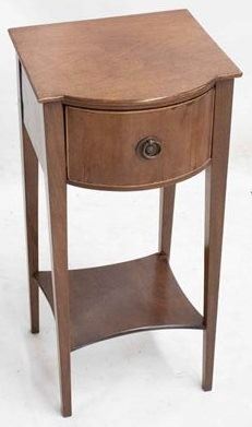 2202 - One drawer bow front stand 26 1/2 x 12 1/2 x 12
