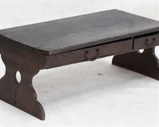 2213 - English oak bench with drawers 10 1/2 x 27 x 14

