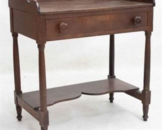 2214 - Early washstand with dovetailed gallery 33 x 30 x 19 general wear
