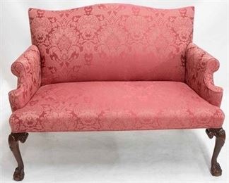 2215 - Hickory Chair Chippendale claw foot settee 39 x 53 x 30
