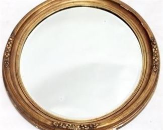 2270 - Gilded oval wall mirror some loss to gilt 26 1/2 x 23
