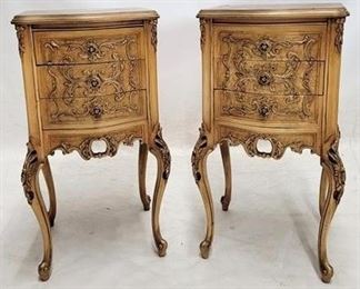 2279 - Pair Louis XIV style carved bedside stands 29 1/2 x 15 1/2 x 13 1/2
