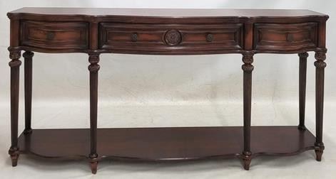 2287 - Butler Specialty 3 drawer console table some scratches 34 1/2 x 75 x 15
