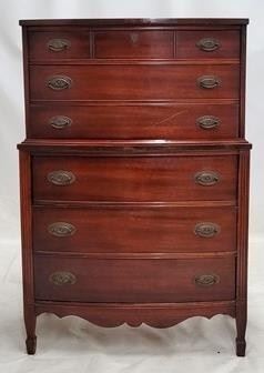 2294 - Dixie mahogany bow front chest on chest 53 x 34 x 19
