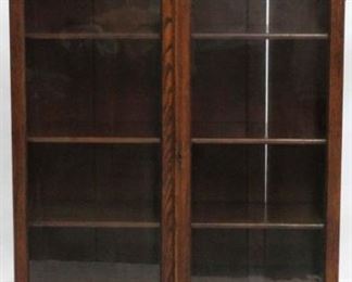 2345 - Vintage original finish carved oak bookcase Unusual fancy carved gallery 69 x 32 x 12
