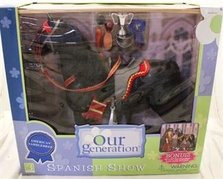 2368 - Our Generation LARGE Spanish Show horse in box Black American Saddlebred
