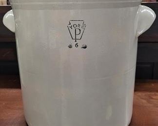 2379 - Vintage York Pennsylvania 6 gallon crock with handles 15 x 12
