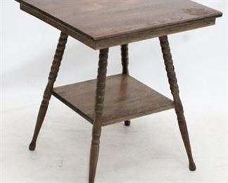 2382 - Vintage square oak parlor table 28 x 24 x 24
