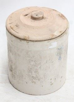 2385 - Vintage 4 gallon stoneware crock w/ lid
