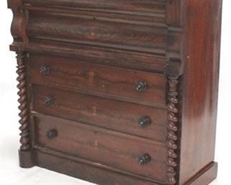 2390 - Vintage 1800s Empire chest, barley twist column 49 x 49 x 23
