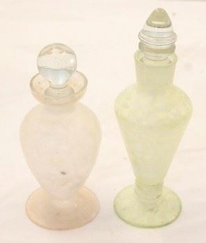 2412 - 2 Glass perfume bottles
