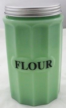 2433 - Jadeite Flour jar - 7" tall
