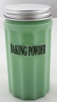 2434 - Jadeite Baking Powder jar - 5" tall
