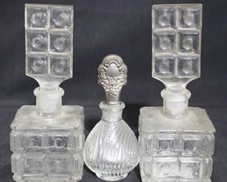 2451 - 3 Crystal vintage perfume bottles
