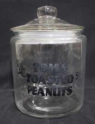 2456 - Tom's Peanuts glass store jar 10 x 7
