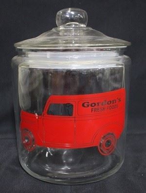 2455 - Gordon's glass store jar 10 x 7
