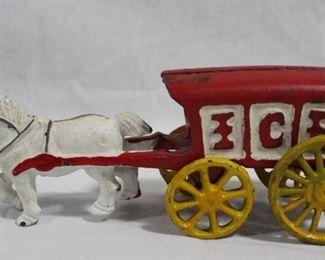 2461 - Cast Iron "Ice" Horse & Buggy 7.5" long
