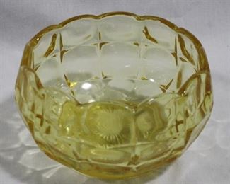 2478 - Tiara Indiana Glass Yellow Mist Constellation Bowl 5 1/2 x 3

