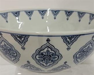 4087 - Blue & White Large Bowl - 6" tall x 13 3/4 round
