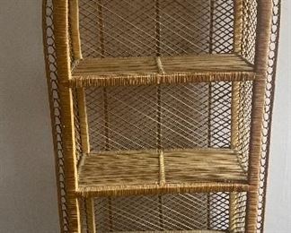 Boho wicker shelf (one of two, large and medium).