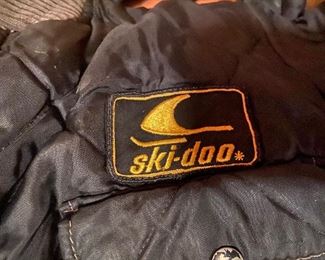 Vintage 1970s Ski Doo snowmobile suit with patch.