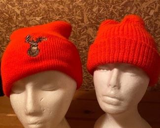 Orange knit hunting hats