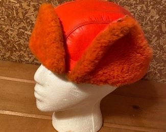 Vintage orange hunting hat