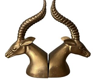 Brass Gazelle Book Ends