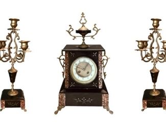 French Clock Candelabra Set