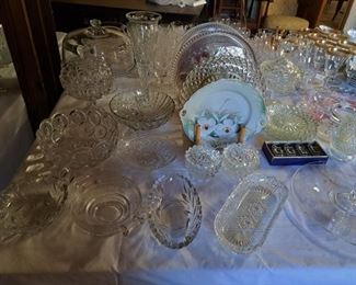 NICE VARIETY OF GLASS SERVING DISHES