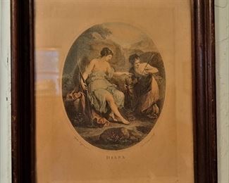 ONE OF SEVERAL ANTIQUE FRAMED ART