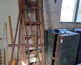 LADDERS, OLD TRUNK, EASEL