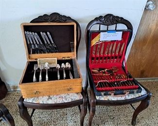 HOLMS AND EDWARDS SILVER PLATE SET, BRONZEWARE SET