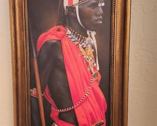 Framed 'Maasai' Traditional Dress - signed by Artist Daniel Smith and numbered. 
