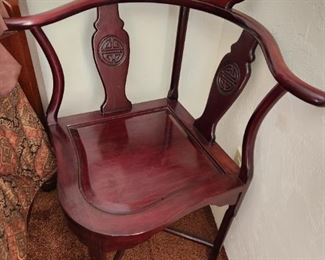 Vintage Rosewood Chinese Corner Chair