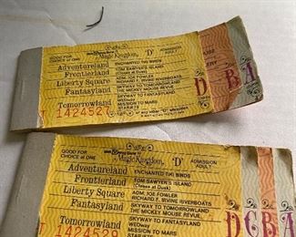 Vintage Disney tickets.