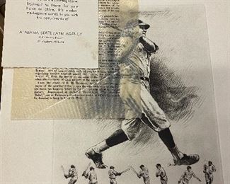 Babe Ruth limited edition etching for Alabama State Farm.